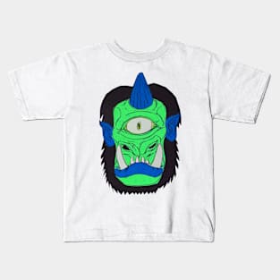 Cyclops Monster Mask Cardboard Papercraft Aqua Kids T-Shirt